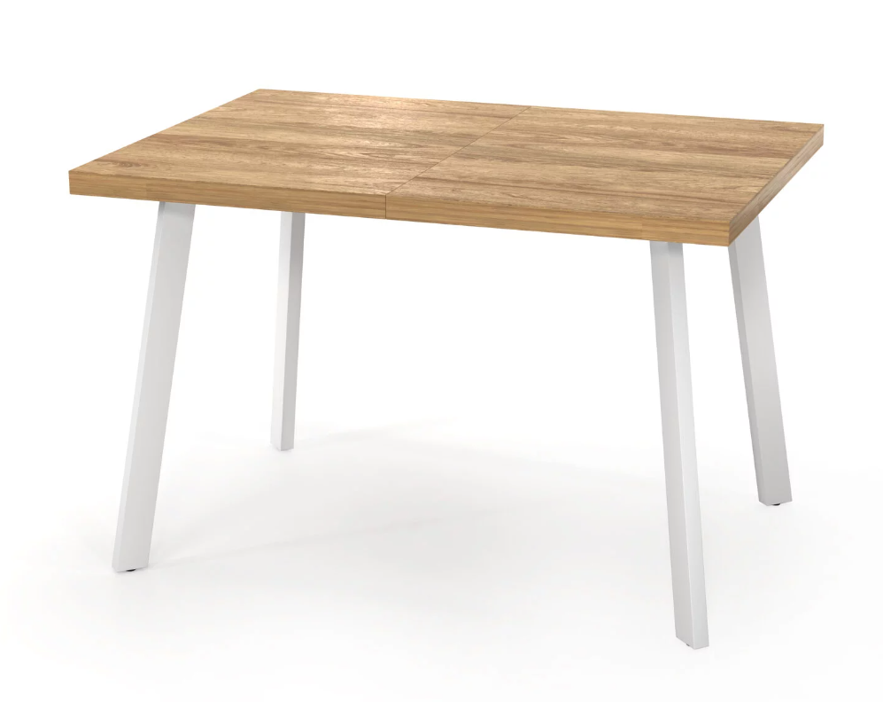 Стол обеденный "Дублин CRAFT" Woodmann (Белый 1200*850*380 бабочка (ЛДСП Гикори натуральный) В2)